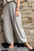 Lina Linen Blend Barrel Pant Washed Mocha